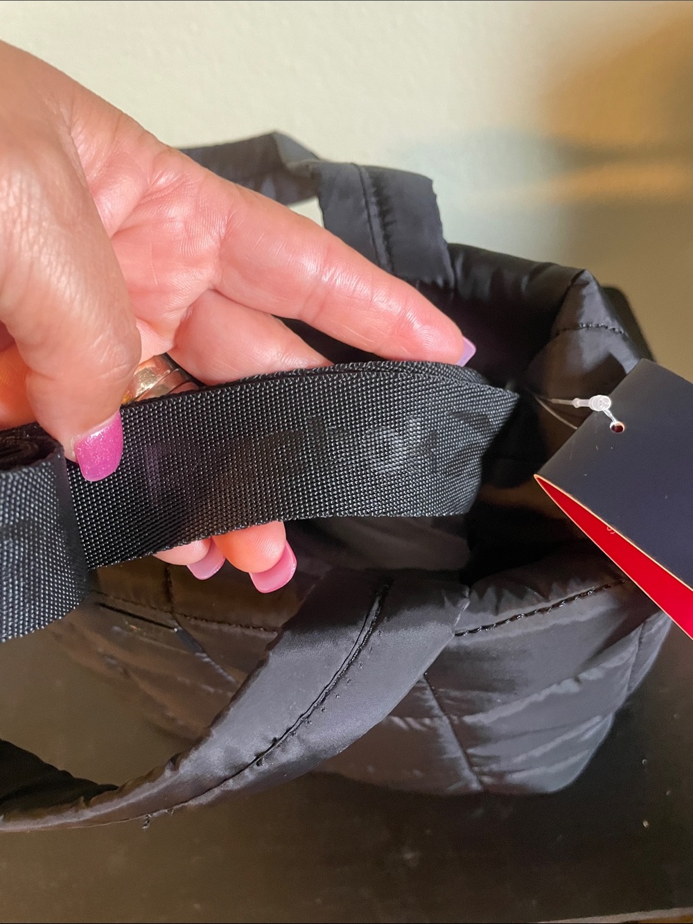 Reebok Black Quilted Strap Crossbody Bag View 6